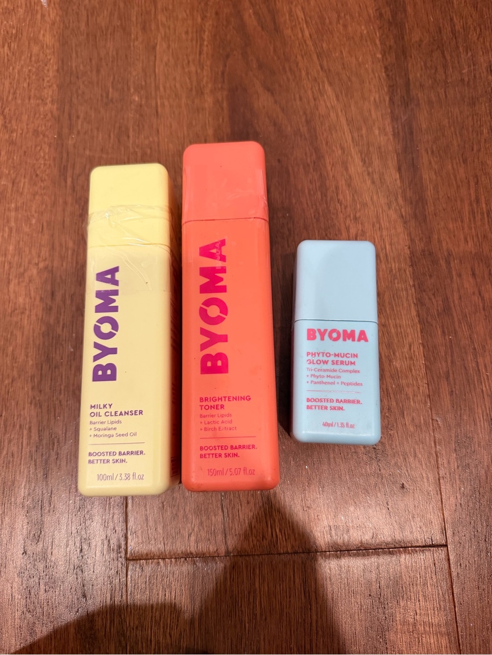 Byoma Brightening Toner & Skincare Trio - Yellow, Orange, Light Blue